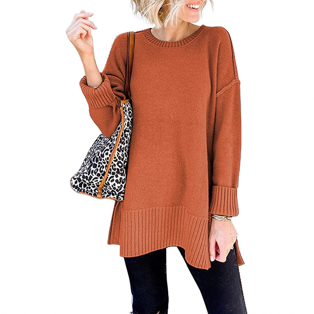 Damen lässiger Pullover mit asymmetrischem Saum und strukturiertem Rippdesign W&W Mode