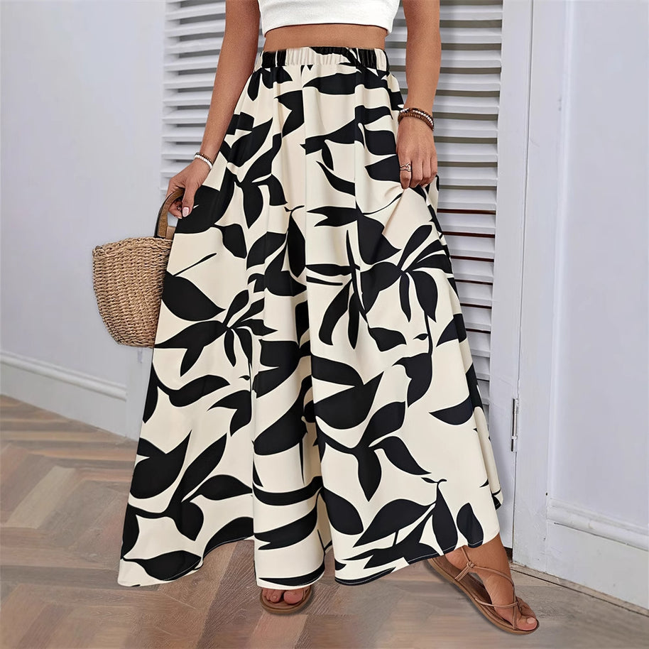 Damen Maxirock mit floralem Muster W&W