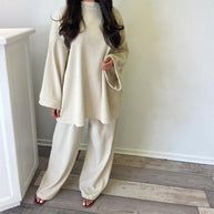 Damen Bequemes und stylisches Lounge-Set aus Rippstrick WW