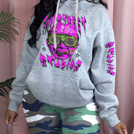 Damen sportlicher Kapuzenpullover mit künstlerischem Grafikdesign WW