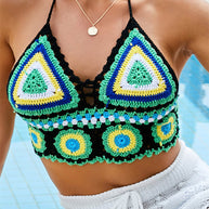 Bohemianische Handgehäkelte Bralette Bikini Oberteil WW