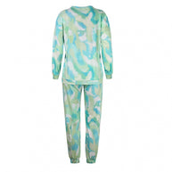 Damen Bequemes Sweat-Outfit mit modernen Batik-Details WW