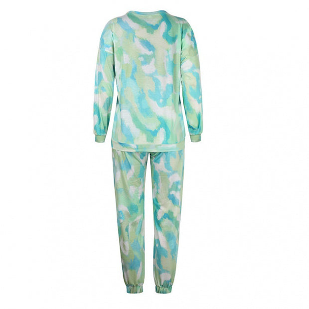 Damen Bequemes Sweat-Outfit mit modernen Batik-Details WW