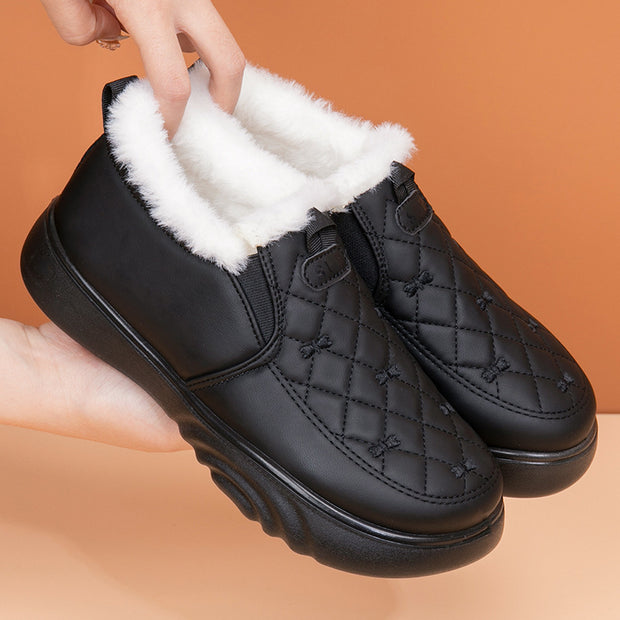 Damen Bequeme und warmgefütterte Slip-On Freizeitschuhe WW