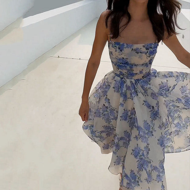 WW | Elegantes Trägerdruck Hochwertiges Kleid
