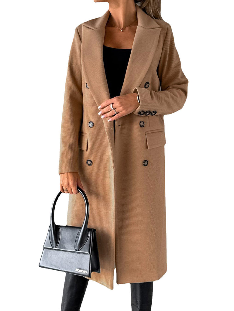 Damen Wintermantel im eleganten Schnitt mit doppelter Knopfreihe und tiefen Taschen WW