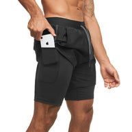 Damen Sportliche Flexibler Laufshorts mit Innenhose WW