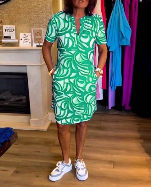 Damen Sommerkleid mit modernem Muster WW