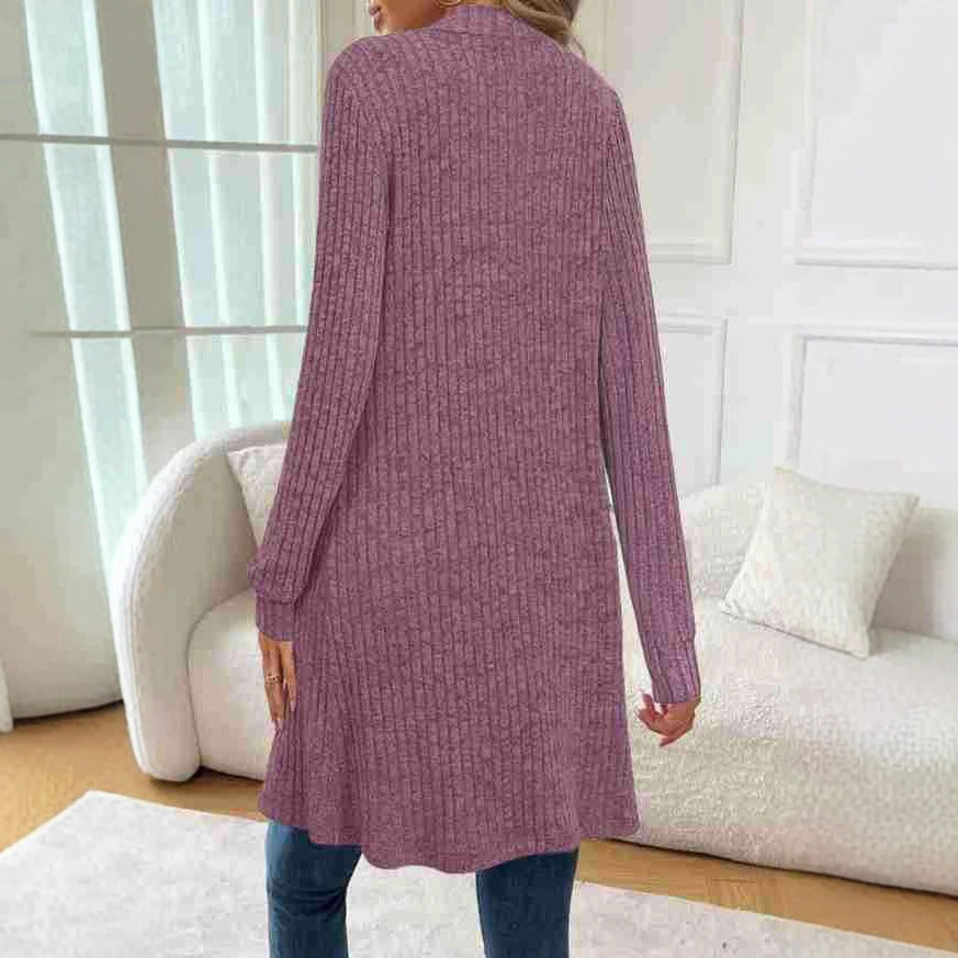 Damen Strickjacke mit asymmetrischem Saum und praktischen Taschen WW