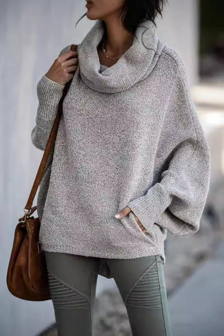 W&W Mode Unifarbene Laterne lockerer langärmeliger Pullover Sweatshirt