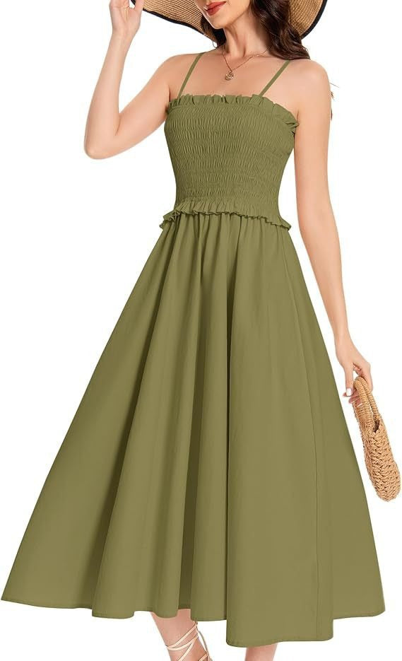 Damen elastisches Maxikleid mit Rüschendetails und geschmeidigem Material W&W Mode