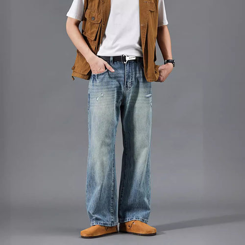 Herren entspannte Jeans im modernen Destroyed-Look WW