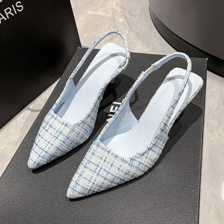Damen Slingback-Pumps mit elegantem Stoffmix und modischem Absatz W&W Mode