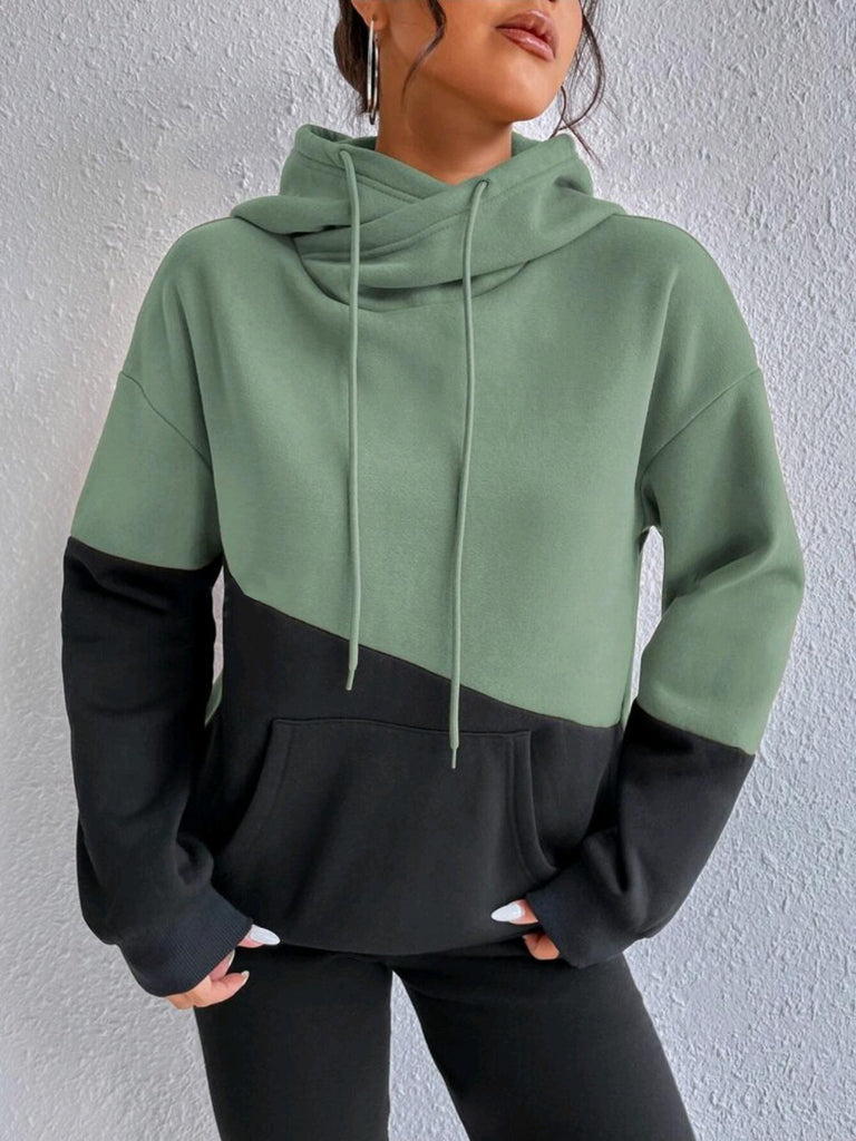 Damen Hoodie mit hochgeschlossenem Kragen WW