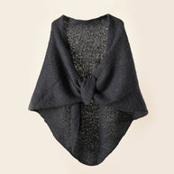 Damen Kuscheliger Wickelponcho mit modernen Fransen und elegantem Design WW