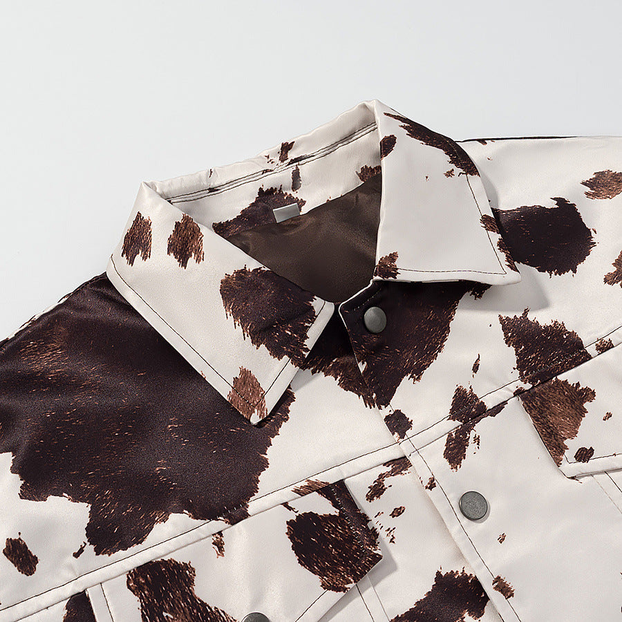 Damen angesagte Kunstlederjacke im angesagten Cow-Print WW