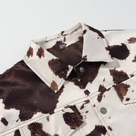 Damen angesagte Kunstlederjacke im angesagten Cow-Print WW