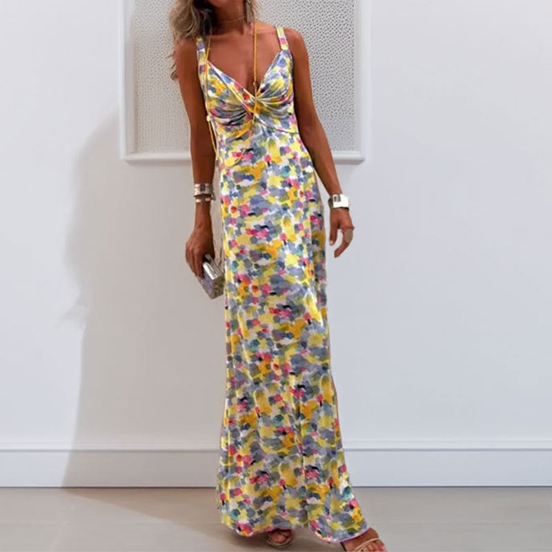 Damen Maxikleid mit kunstvollem Wickeldesign und floralem Muster W&W Mode
