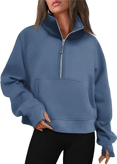 Damen Sportlicher Hoodie mit hohem Kragen WW