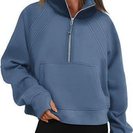 Damen Sportlicher Hoodie mit hohem Kragen WW