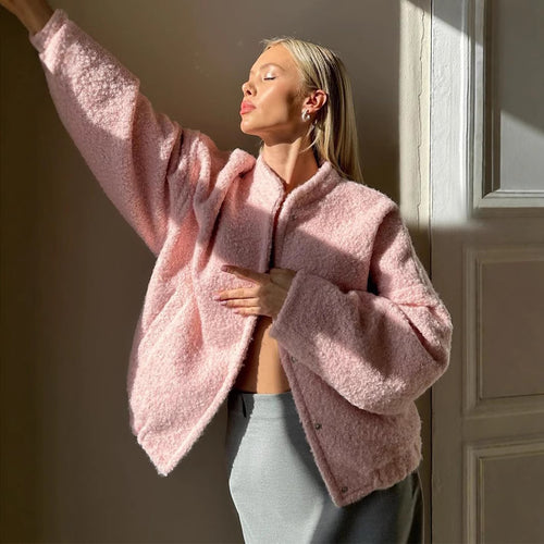 Damen bequeme Fleecejacke im Kurzschnitt WW