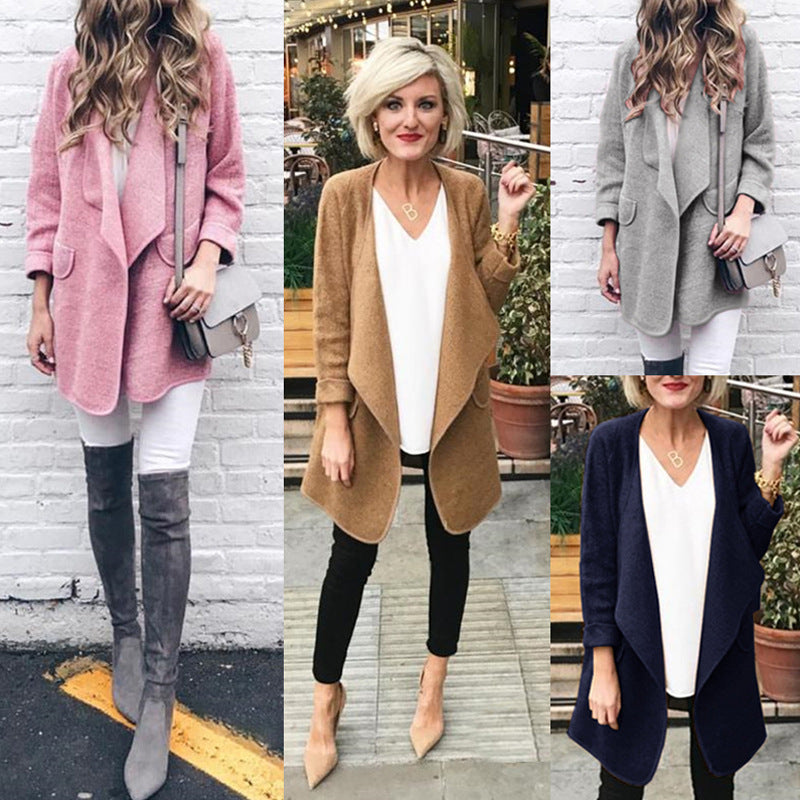 Damen Wickeljacke mit modischem Schnitt und kuscheligem Material WW
