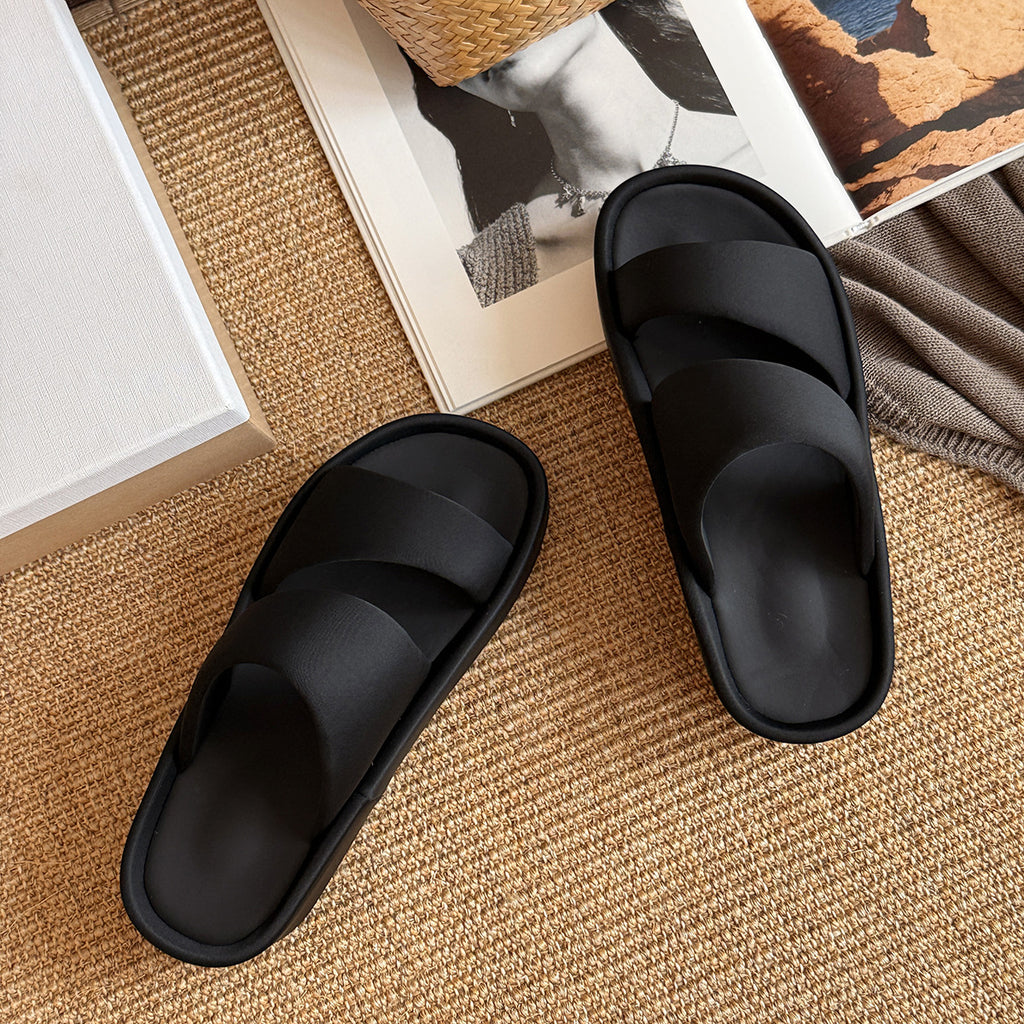 Damen Cross-Band Komfort Slide Sandalen WW