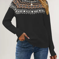 Damen Strickpullover mit trendy Muster WW