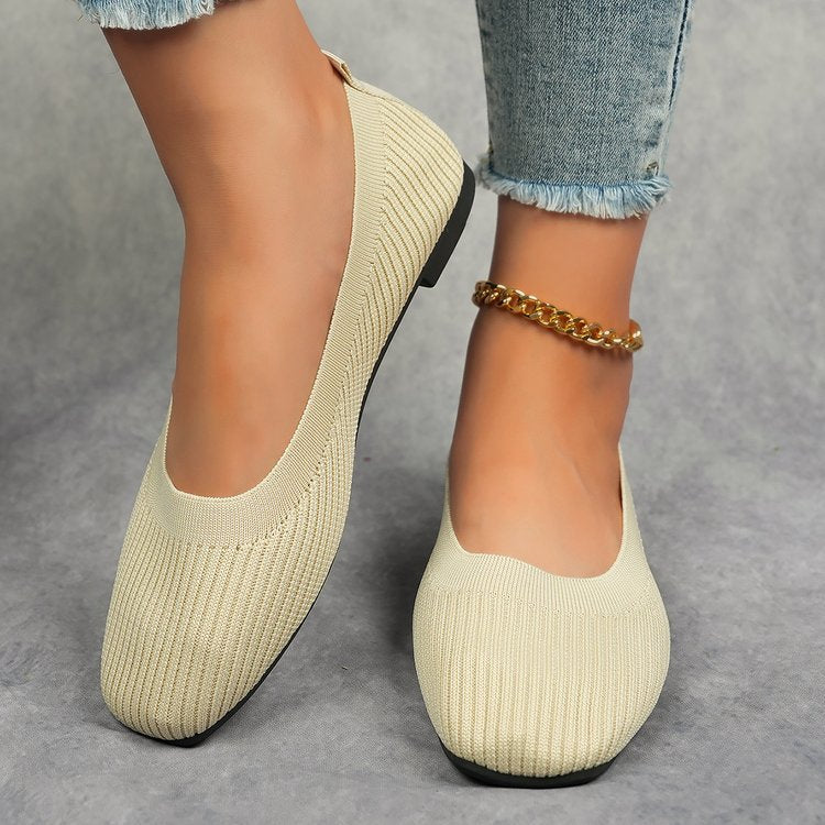 Damen Komfortable und modische Ballerinas mit strukturiertem Obermaterial W&W