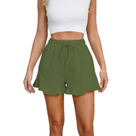 Damen Kurzshorts mit fröhlichem Volant und elastischem Bund WW