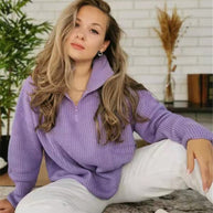 Damen Strickpullover mit Stehkragen WW