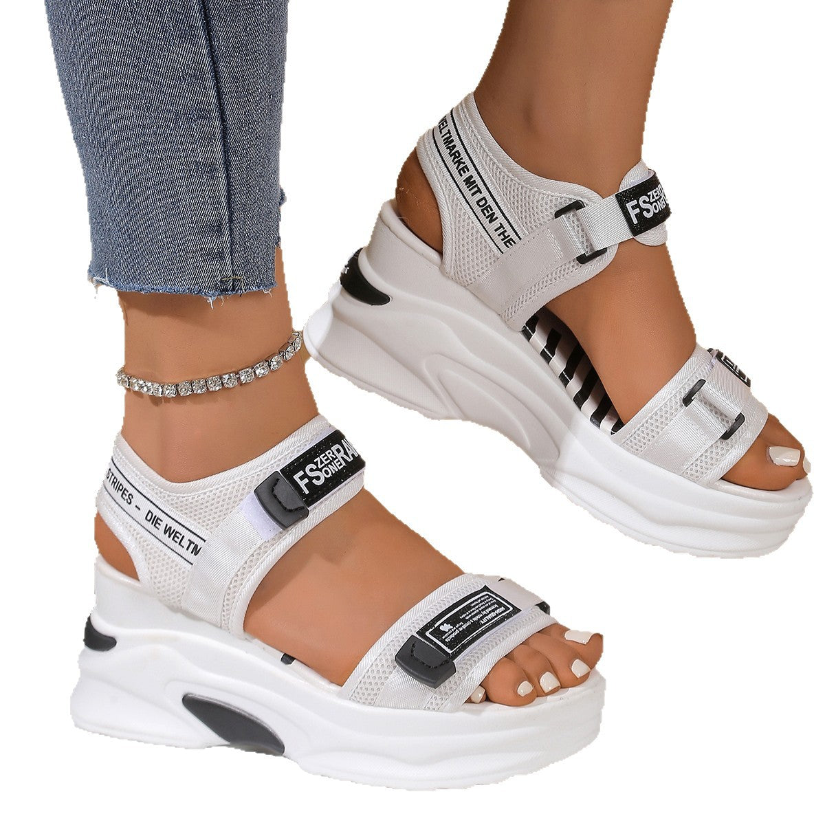 Damen Sportliche Sandalen mit innovativer Dämpfung und verstellbaren Riemen WW