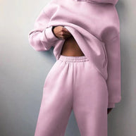 Damen Sportliches Loungewear-Set mit oversized Hoodie und bequemen Jogginghosen WW
