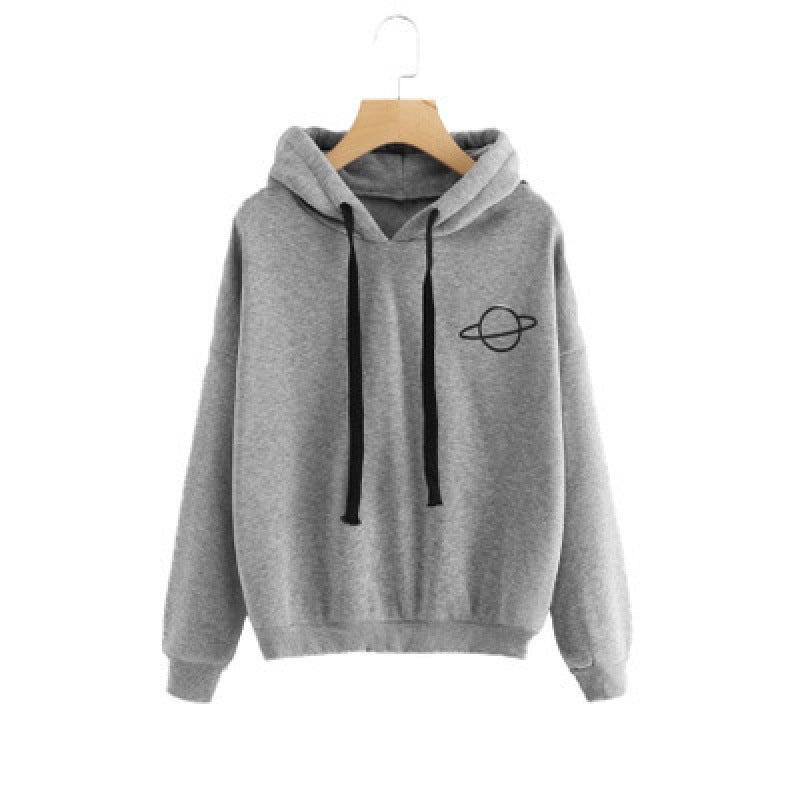Damen Bequemer Kapuzenpullover mit planetarischem Motiv WW