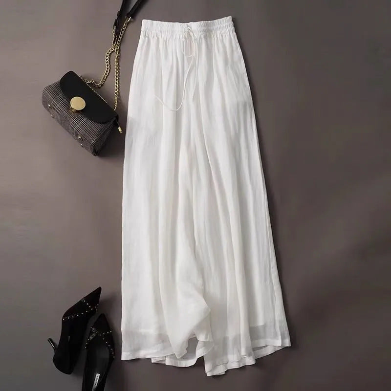 Femme Leichte Weite Hose mit Kordelzugbund WW