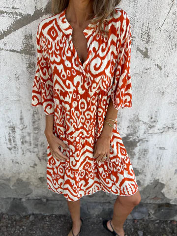 Damen Shirtkleid mit raffiniertem Muster WW