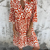 Damen Shirtkleid mit raffiniertem Muster WW