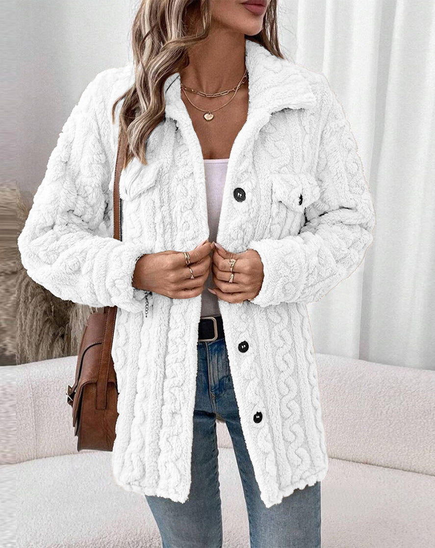 Damen Strickjacke mit Struktur und aufgesetzten Taschen WW