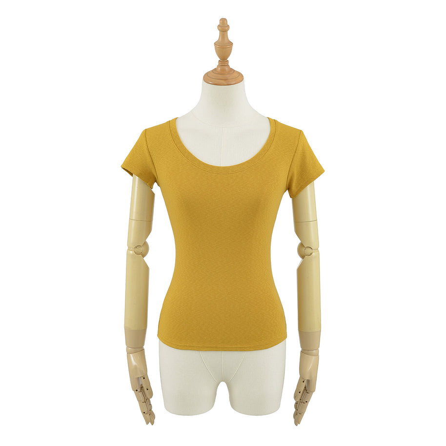 Damen Rundhals T-Shirt aus atmungsaktivem Material mit strukturierter Oberfläche WW