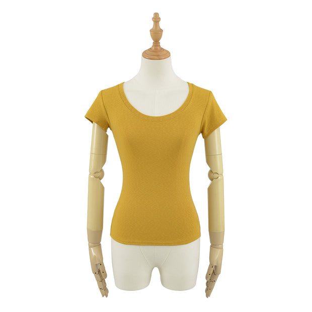 Damen Rundhals T-Shirt aus atmungsaktivem Material mit strukturierter Oberfläche WW