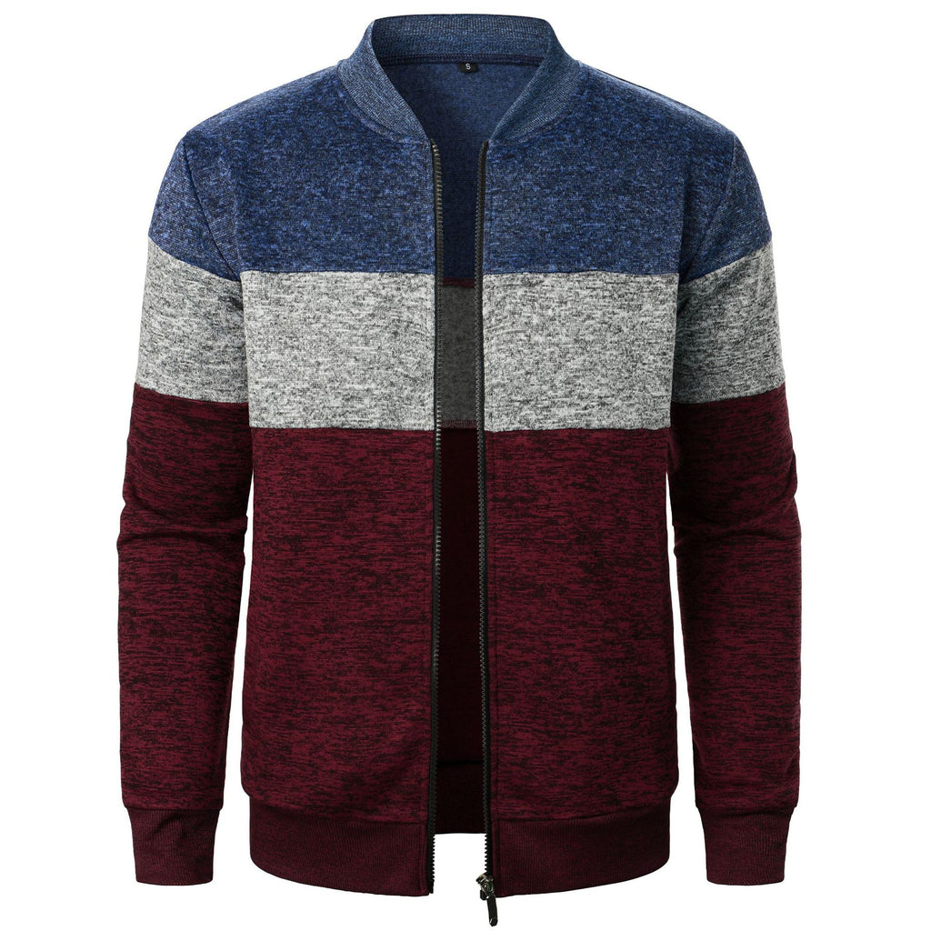 Herren Sportliche Sweatjacke mit modernem Streifenmuster und elastischem Abschluss WW