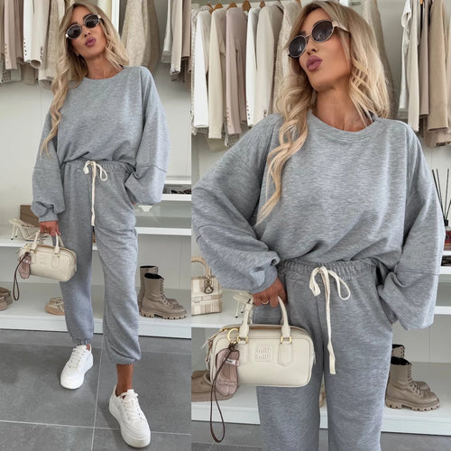 Damen bequeme Sweatshirt-Hosen-Kombination WW