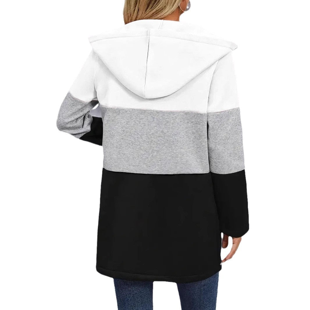 Damen Kapuzenjacke im modernen Farbblockdesign W&W Mode
