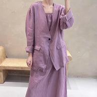 Damen Relaxed Fit Leinen Blazer WW