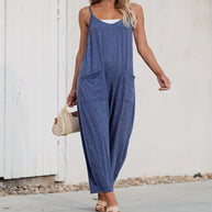 Damen Bequemer Strampelanzug mit Taschen WW