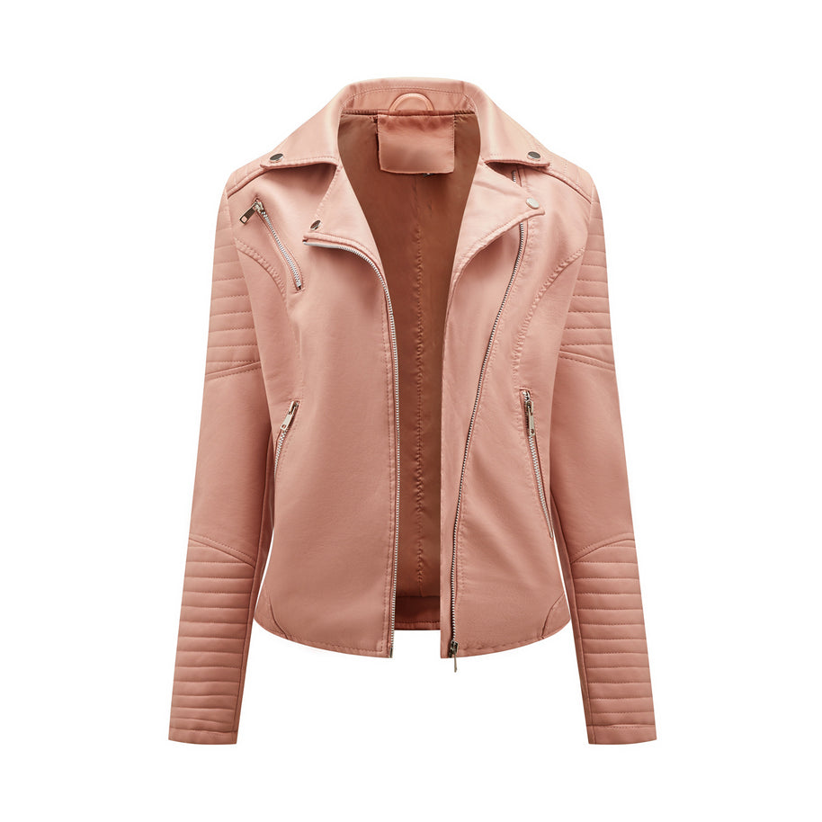 Damen Bikerjacke mit modischen Steppdetails und asymmetrischem Reißverschluss WW