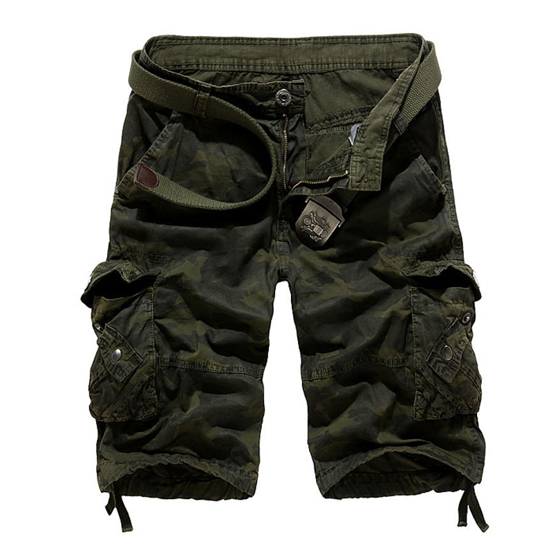 Herren Camo Cargo-Shorts mit mehreren Taschen und verstellbarem Bund W&W Mode