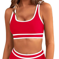 Damen Sportliches Bikini-Set mit breiten Trägern und hohem Schnitt WW