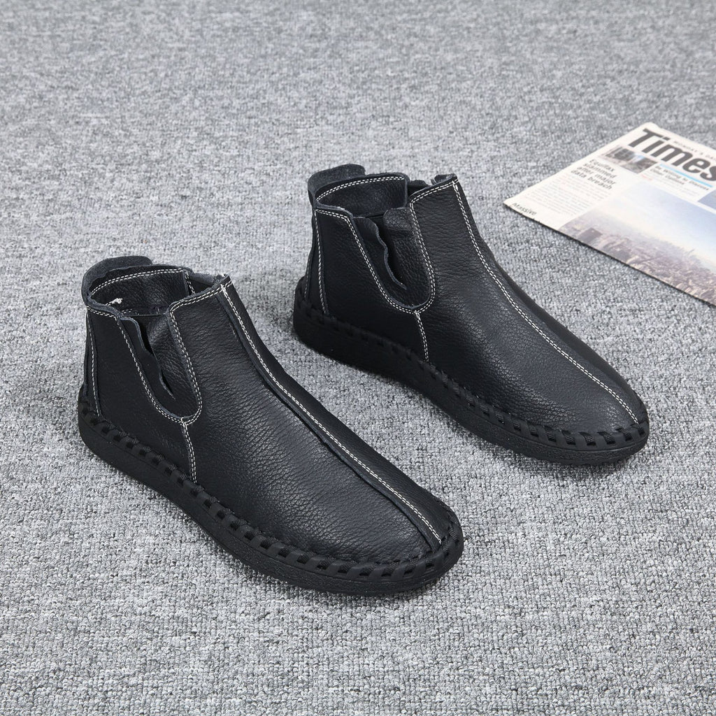 Herren Stylische Lederknöchelstiefel WW