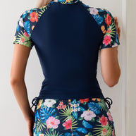 Damen Sportliches Bademoden-Set mit floralem Print und seitlichen Raffungen WW